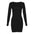 Autumn Winter Women Clothing Long Sleeve Sexy Backless Slim Fit Solid Color Sheath Dress
