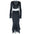 Autumn Winter Body Hugging Suit Solid Color Pullover Long Sleeve Top Mid Length Irregular Asymmetric Fishtail Skirt Two Piece Suit