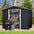 6 x 8 Ft Outdoor Storage Shed, Patio Steel Metal Shed w/Lockable Sliding Doors, Vents, Yard Tool House for Bike Lawnmower, Dark Gray