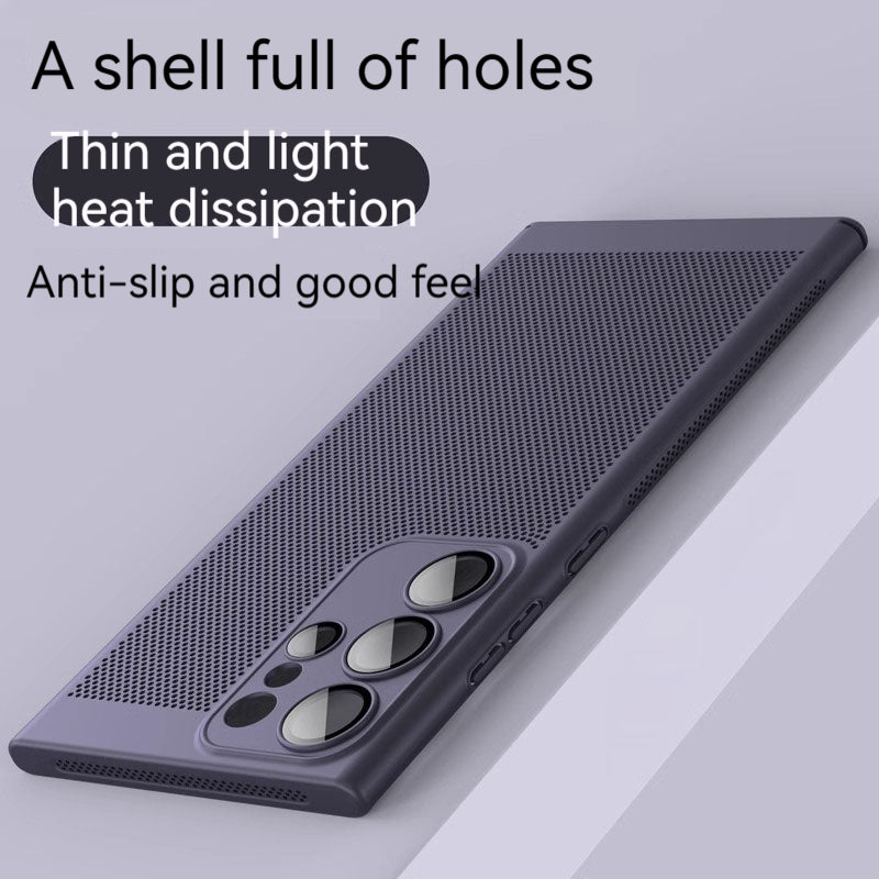 Applicable To S23ultra Phone Case S23 Honeycomb Heat Dissipation S22 All-inclusive Drop-resistant S22ultra Silicone Transparent S21 Magnetic Suction Frameless Note20ultra Ultra-thin Note10