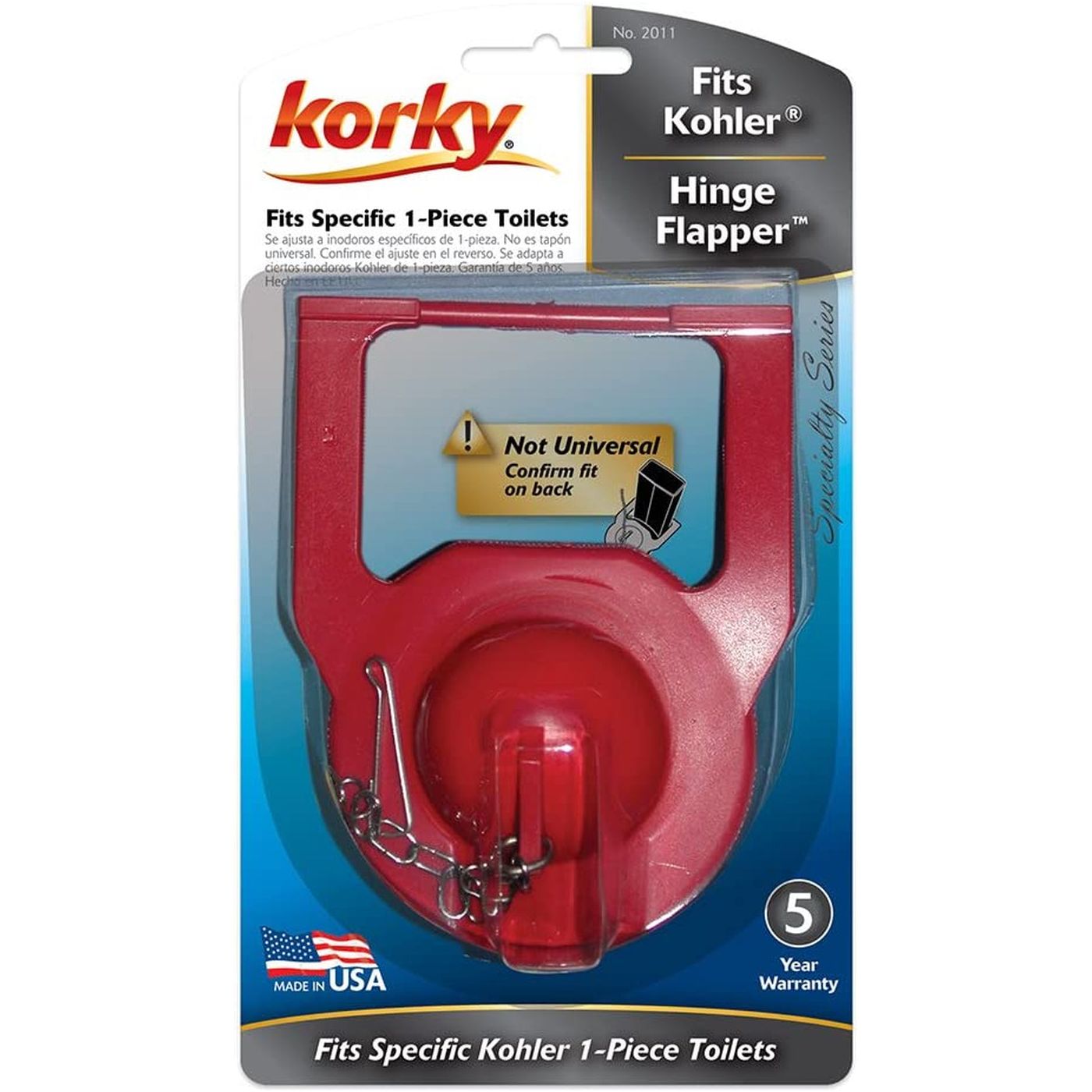 2011BP Hinge Flapper for Kohler Toilet Repairs - Replaces Kohler Parts 84995 and 1000490 - Made in USA, Red Moorescarts