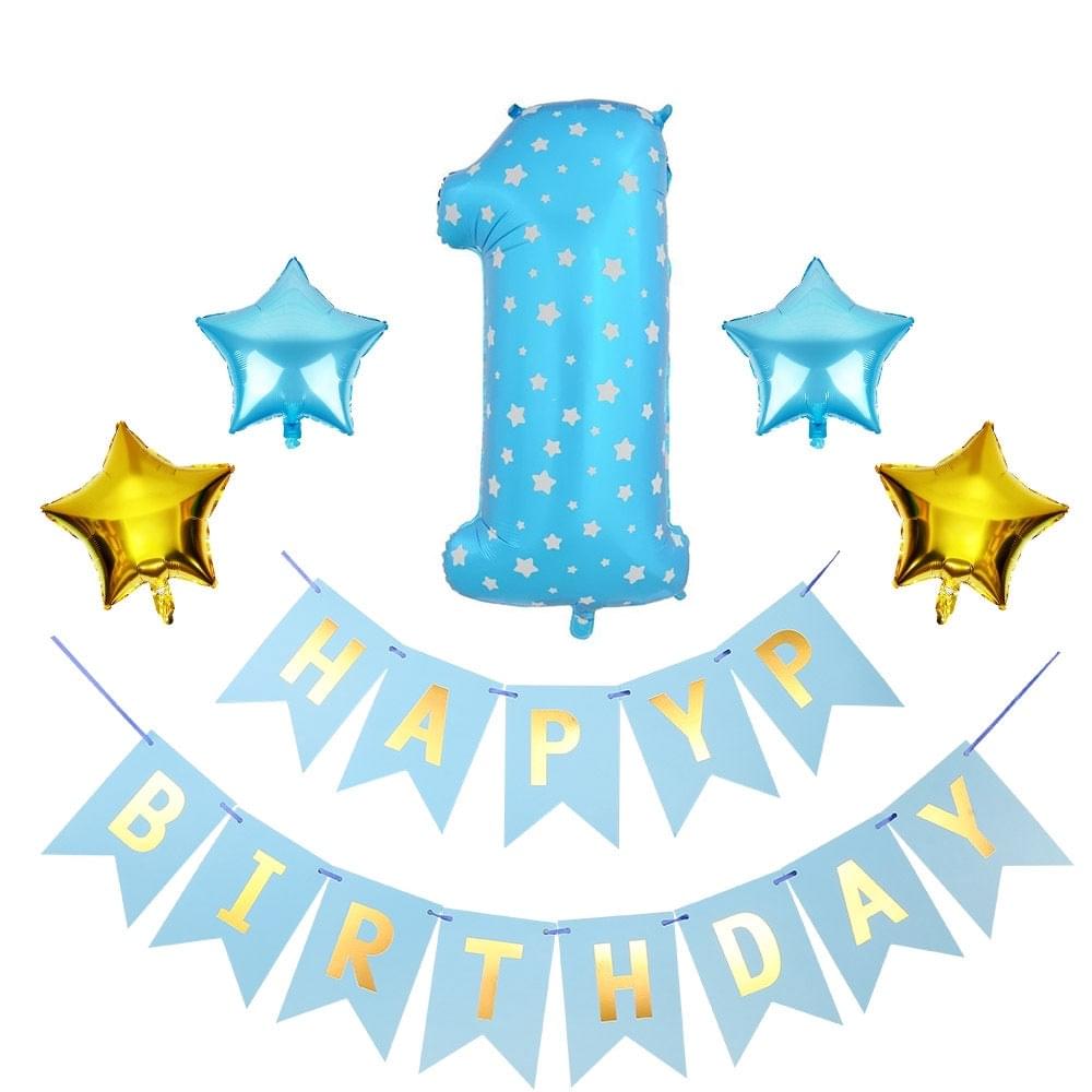 1 SET 1st Happy Birthday Confetti Balloons Foil Number Balloons First Baby Boy Girl Party Decorations My 1 Year Supplies Moorescarts