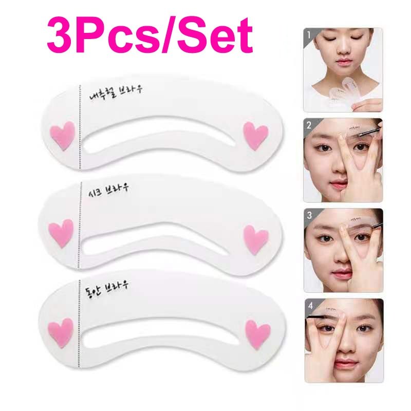 1 Set Reusable 8 In1 Eyebrow Shaping Template Helper Eyebrow Stencils Kit Grooming Card Eyebrow Defining Makeup Tools Moorescarts