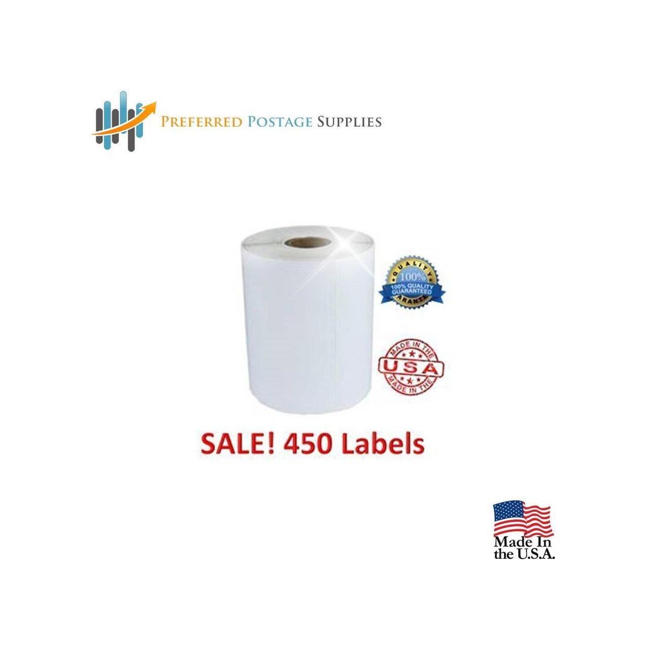 2 Rolls of 450 Labels Each (Made in U.S.A.) 4x6 Direct Thermal for Zebra 2844 ZP-450 ZP-500 ZP-505 Shipping Labels Perfect Roll For 1 Inch Core Thermal Laser Prientrs Moorescarts