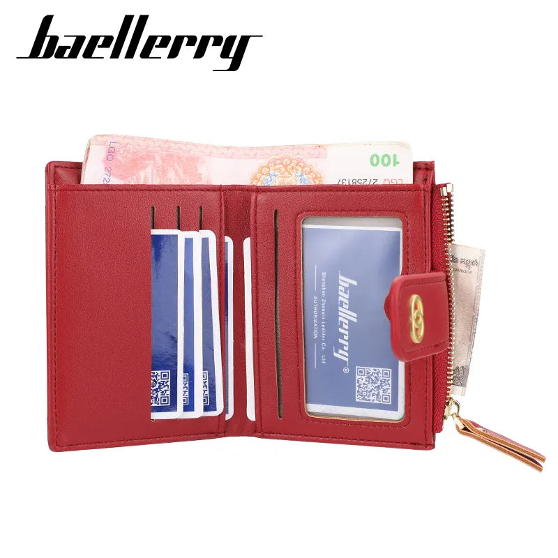 2021 Women Wallets Small Card Holders Classic Short Top Quality Leather Female Purse Zipper Wallet For Women Carteria Moorescarts