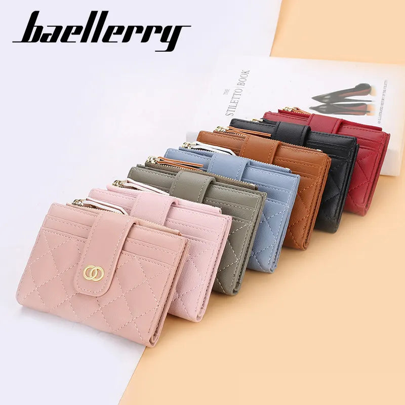 2021 Women Wallets Small Card Holders Classic Short Top Quality Leather Female Purse Zipper Wallet For Women Carteria Moorescarts