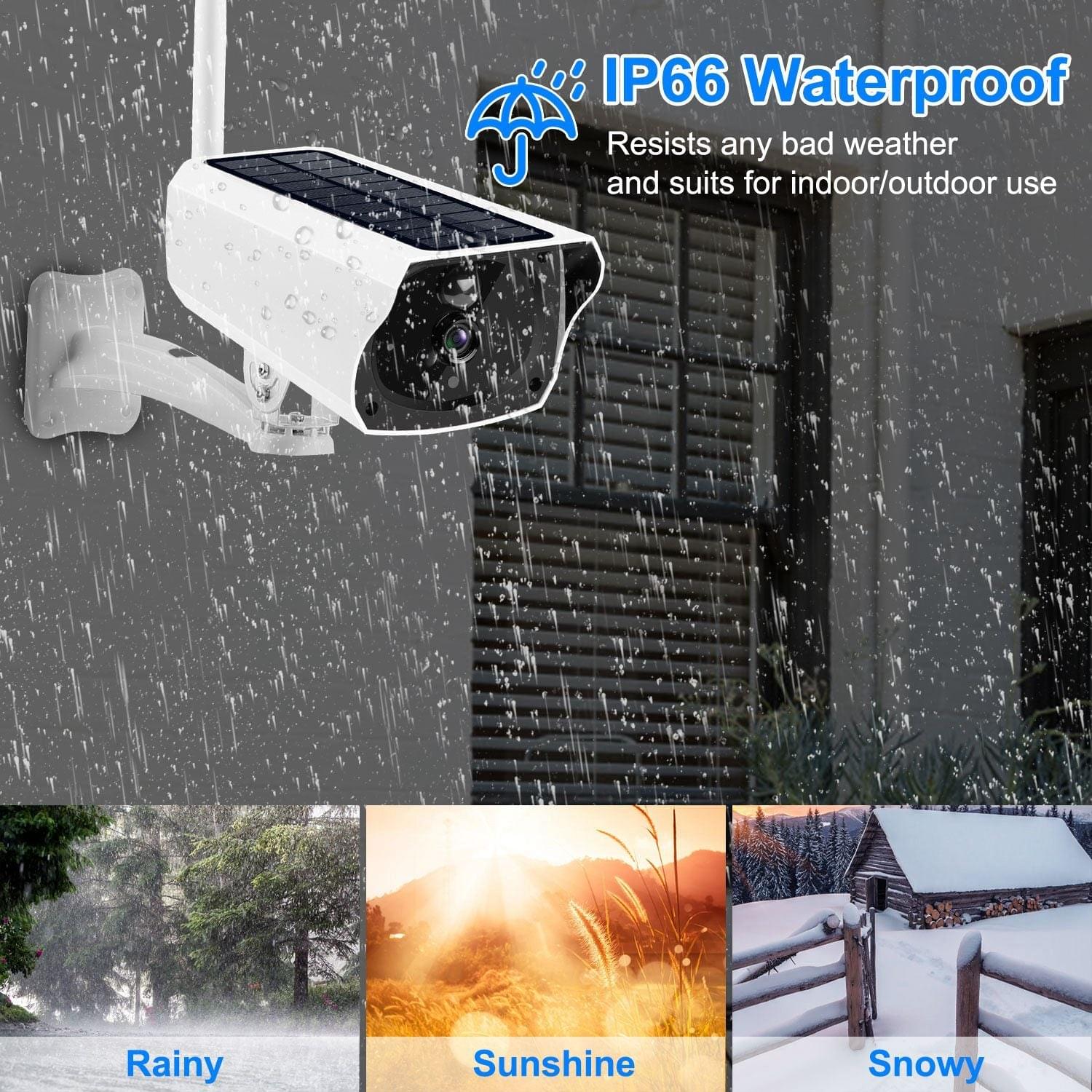 1080P Solar Powered WiFi IP Camera Two-Way Intercom Security Surveillance Camera Moorescarts