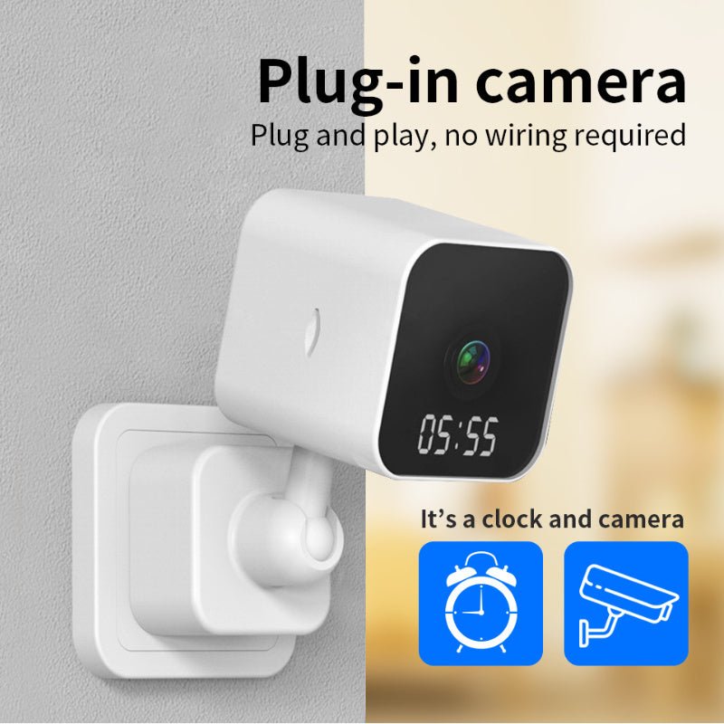1080p Wall Plug Camera Surveillance Video Voice Recorder IP Cam Indoor Home Security Clock Cameras Random Color Hidden built in 32GB Moorescarts