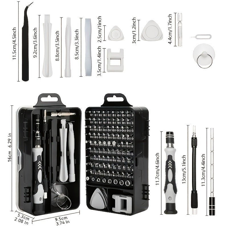 115 In 1 Computer Repair Kit Magnetic Precision Screwdriver Set Small Impact Screw Driver Set With Case For Smartphone; IPad; PC; Camera; Laptop; Glasses; Watch; Mini Pocket Tool Set Moorescarts