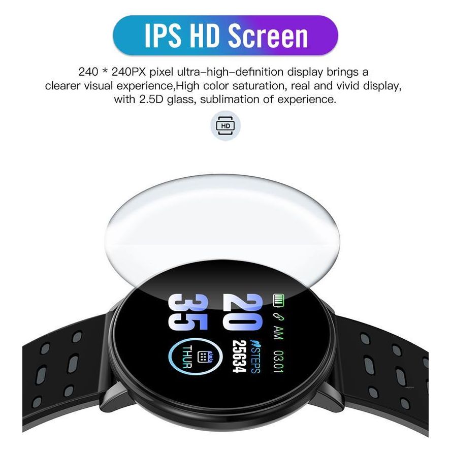119 Plus Heart Rate Blood Pressure Sports Fitness Smart Watch Moorescarts