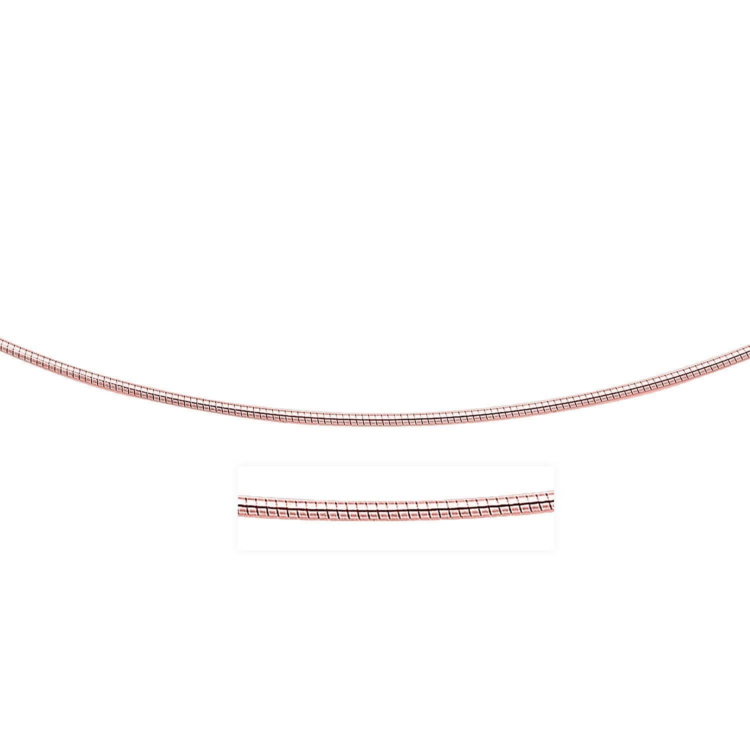 14k Rose Gold Necklace in a Round Omega Chain Style Moorescarts