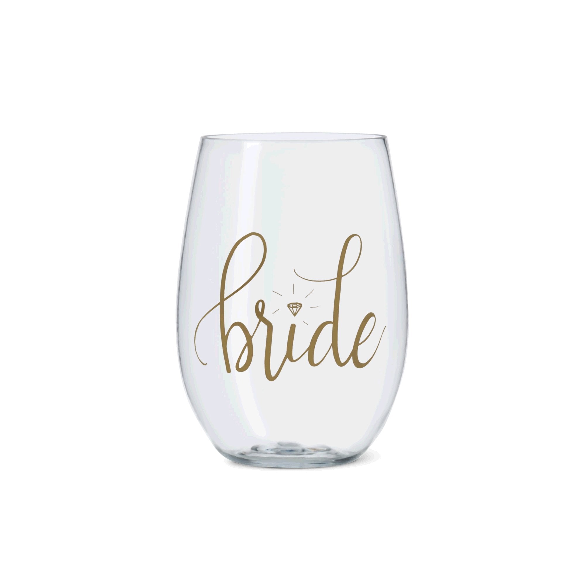 16 oz. Bride Durable Plastic Stemless Wine Cups Moorescarts