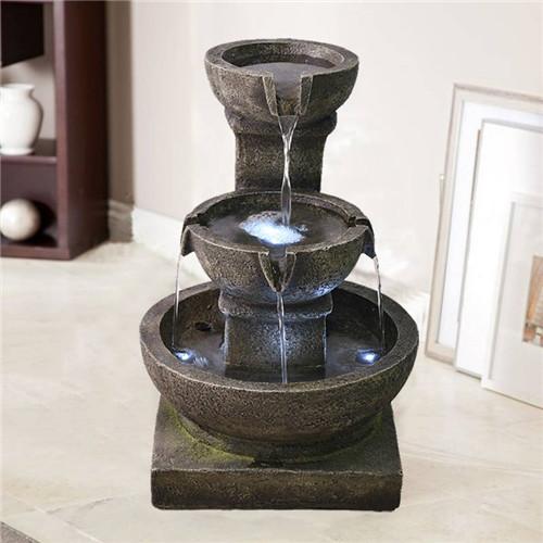 16inches Outdoor Water Fountain with LED Light for Outdoor Indoor Decor Moorescarts