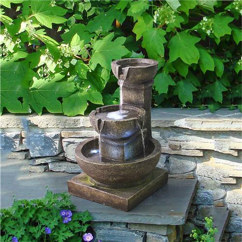 16inches Outdoor Water Fountain with LED Light for Outdoor Indoor Decor Moorescarts