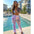 Sexy women's digital printing swimsuit mesh two-piece set (including panties)