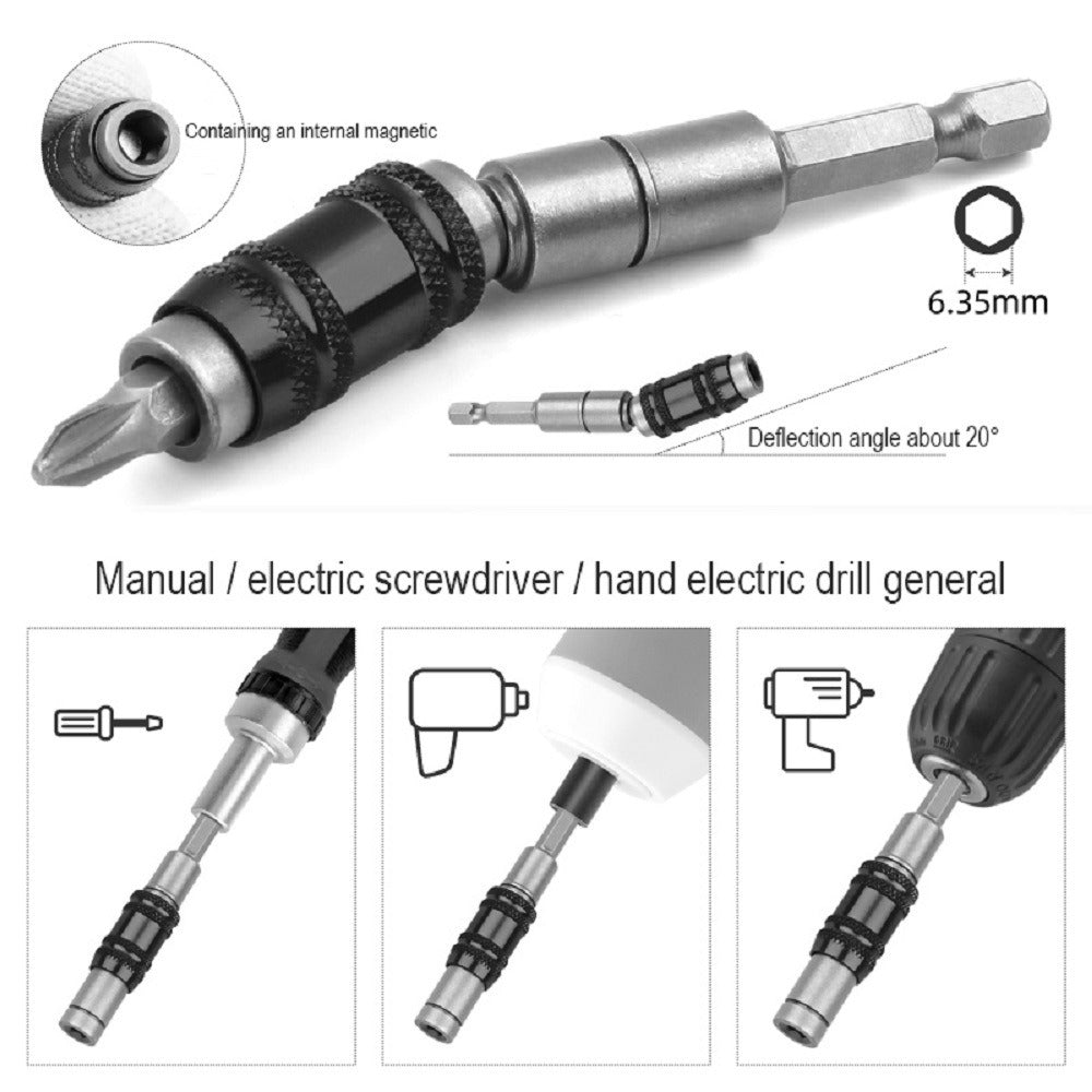 1PC 1/4 "Hex Magnetic Ring Screwdriver Bits Drill Hand Tools Drill Bit Extension Rod Holder Drive Guide Screw Drill Tip Moorescarts