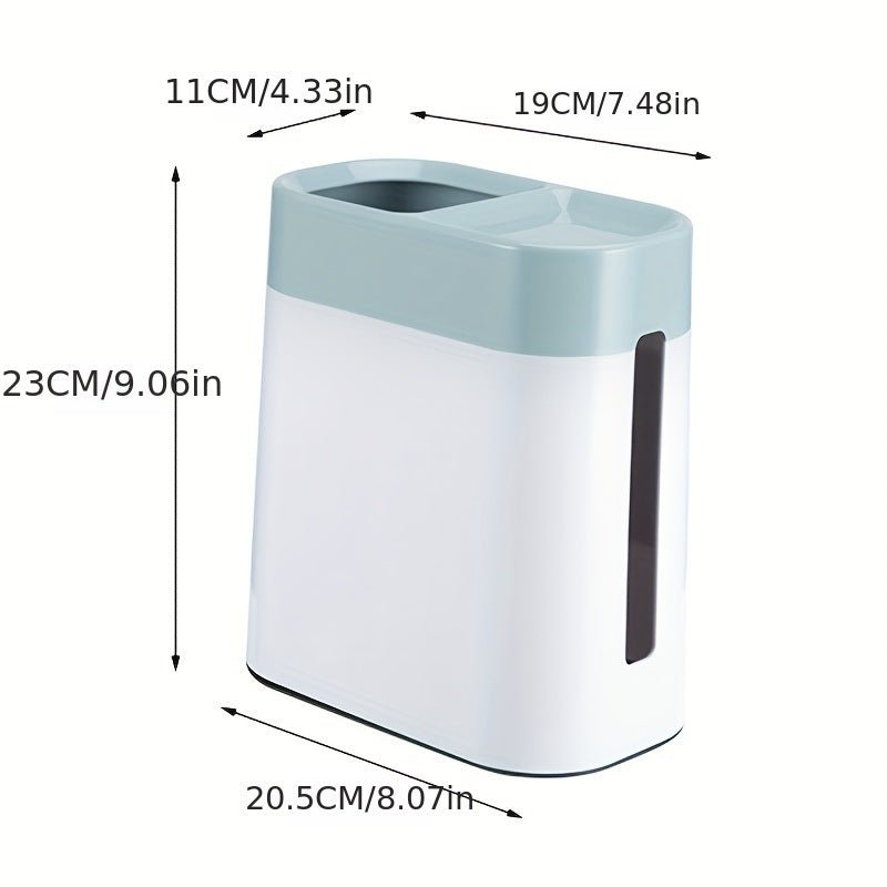 1pc 2 In 1 Desktop Trash Can With Tissue Box; Creative Plastic Mini Wastebasket; Trash Can; Garbage Bin; Rubbish Recycling For Desktop; Dressing Table Moorescarts