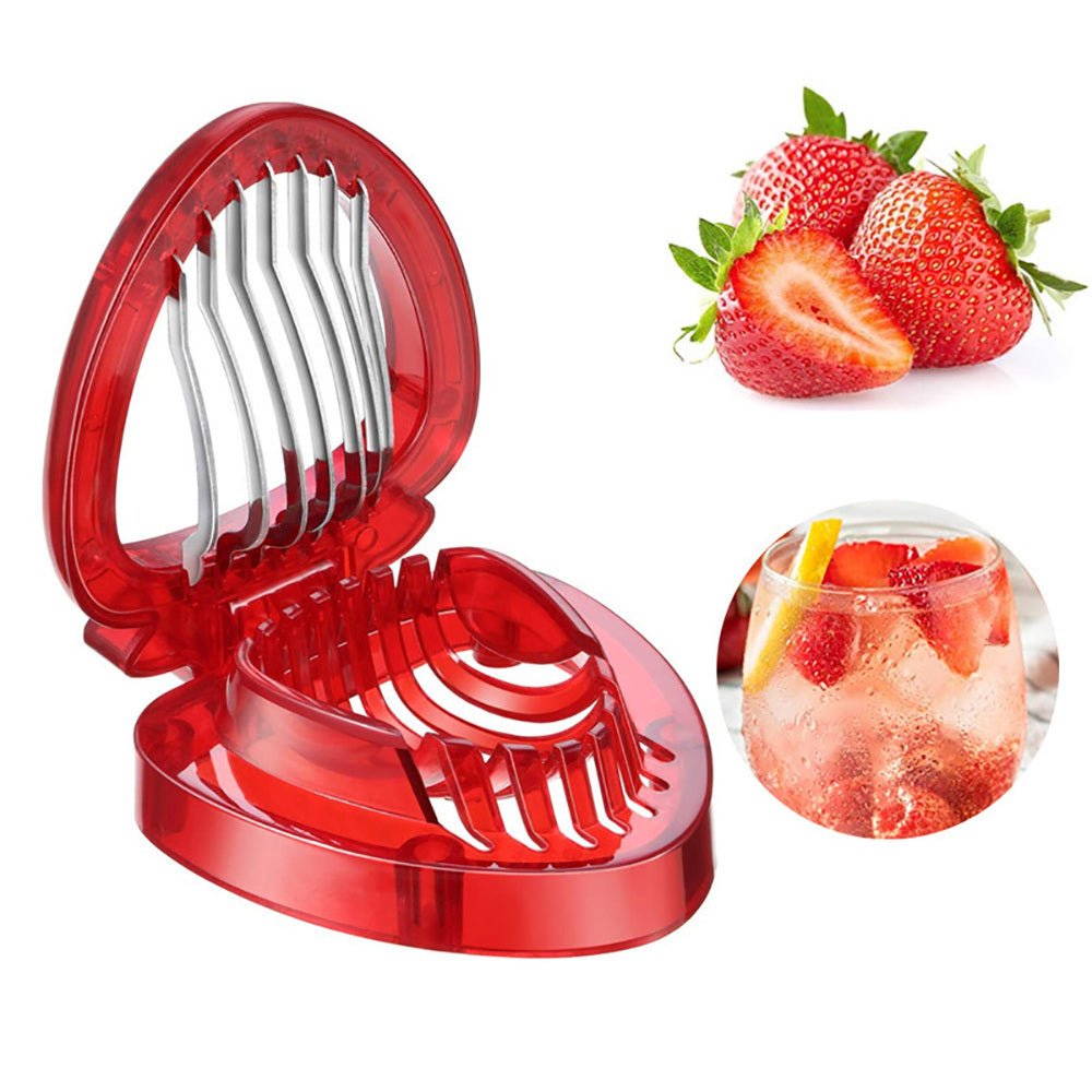 1pc Stainless Steel Strawberry Slicer; Fruit Divider Moorescarts