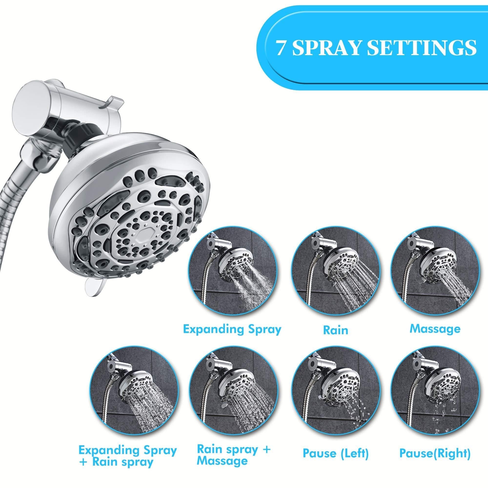 2 in 1 Shower Head Systemwith 7 Spray Setting Moorescarts