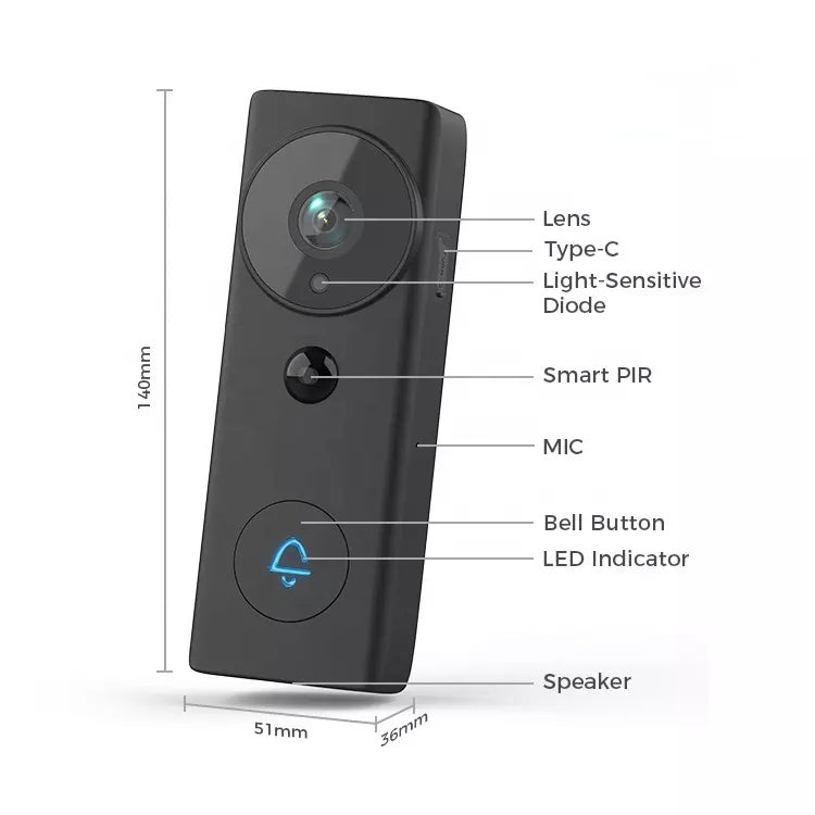2022 Newly Released Unique Design  Waterproof Outdoor Video Doorbell 1080P Moorescarts
