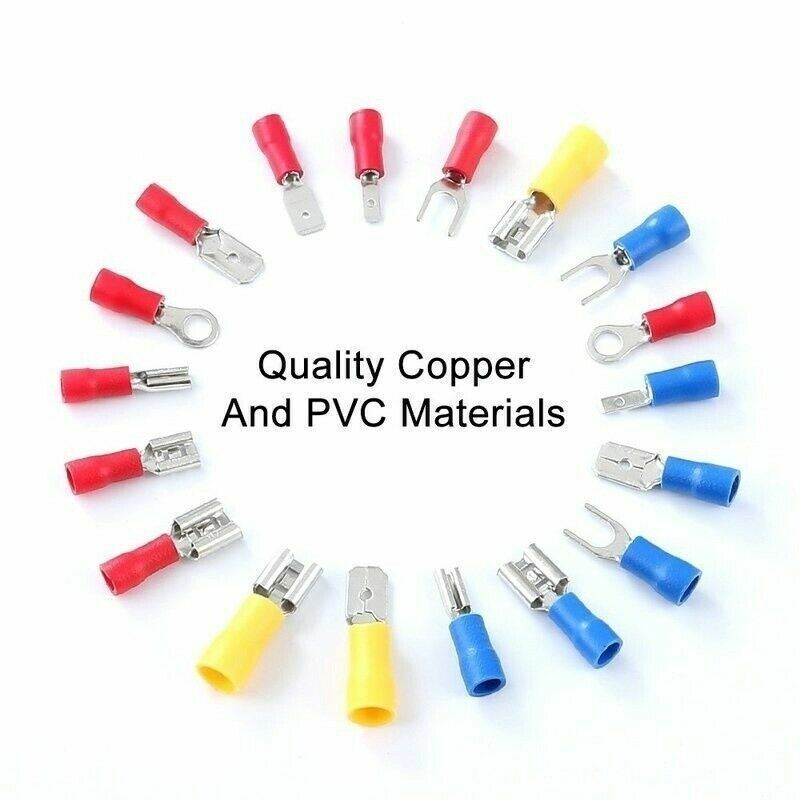280Pcs Assorted Crimp Terminal Insulated Electrical Wire Connector Spade Kit Set Moorescarts
