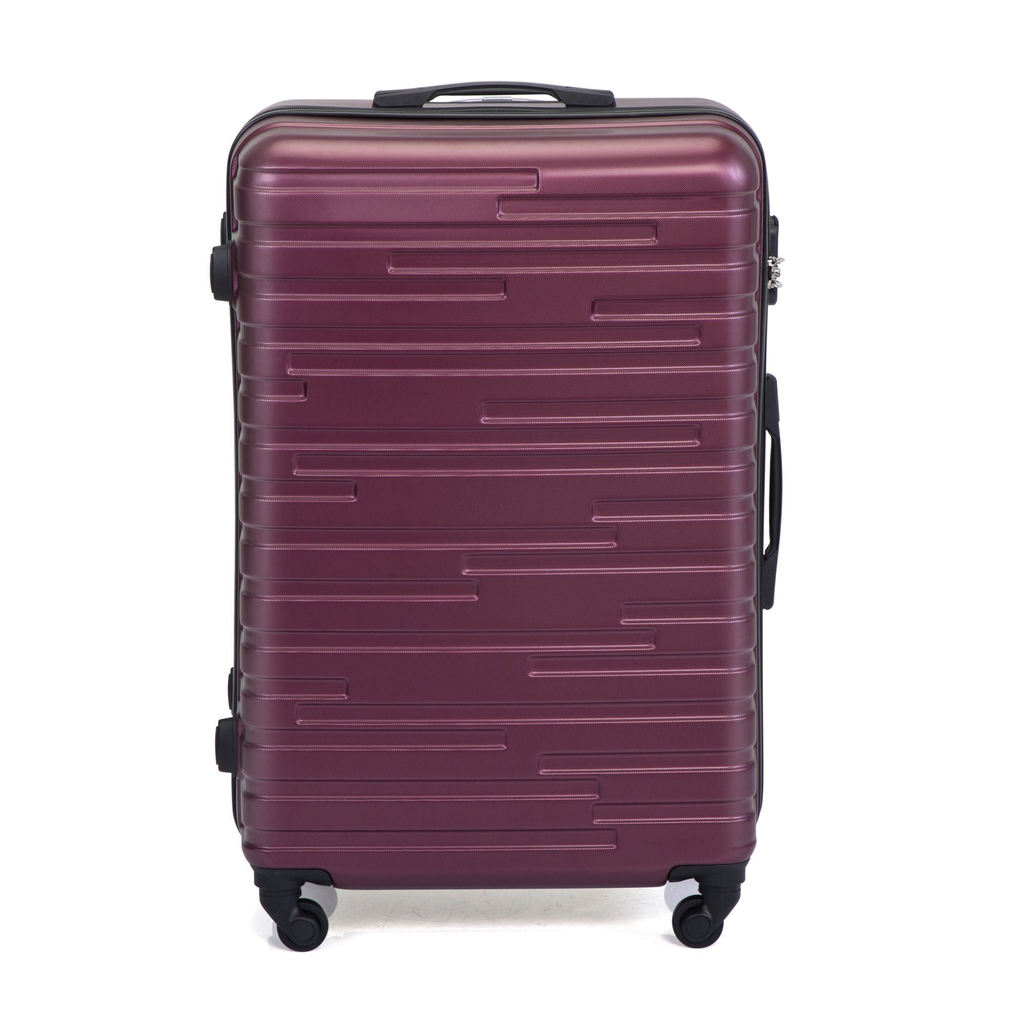 3-piece Trolley Case Set, 360 Degree Rotation Wheels with TSA Lock, Travel Suitcase Set, Claret XH Moorescarts