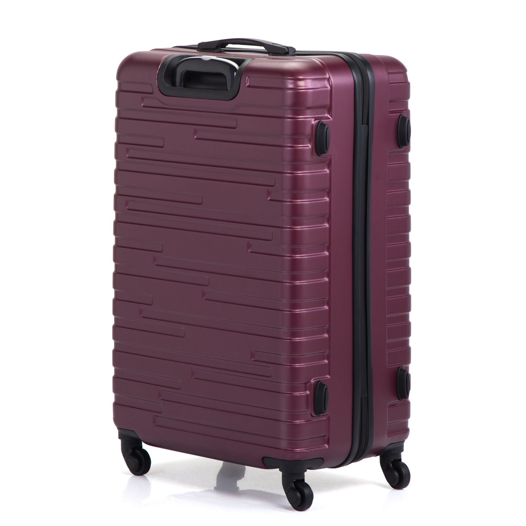 3-piece Trolley Case Set, 360 Degree Rotation Wheels with TSA Lock, Travel Suitcase Set, Claret XH Moorescarts
