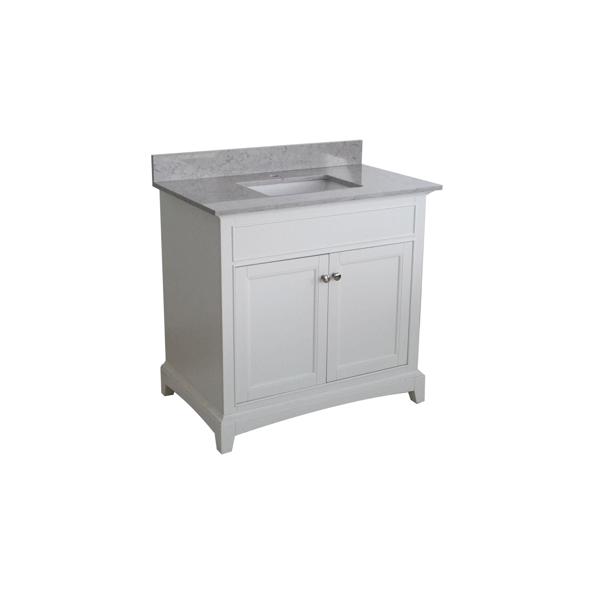 31 inches bathroom stone vanity top calacatta gray engineered marble color with undermount ceramic sink and single faucet hole with backsplash Moorescarts