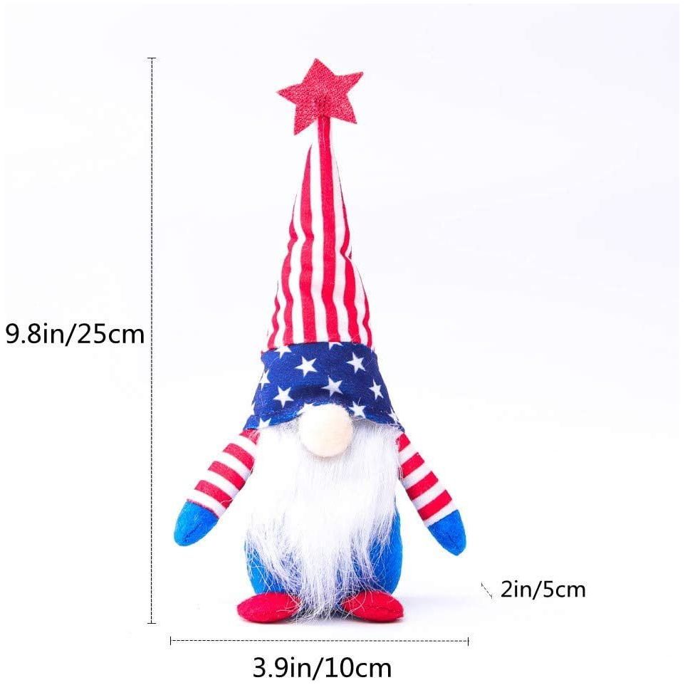 3Pcs Patriotic Elf Gnomes 4th of July Plush Tomte Figurine Independence Day Gift Moorescarts