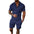 Mens Short Sleeve Casual Polo Shirt and Shorts Sets Two Piece Summer Outfits Zip Polo Tracksuit Set for Men S-XXL