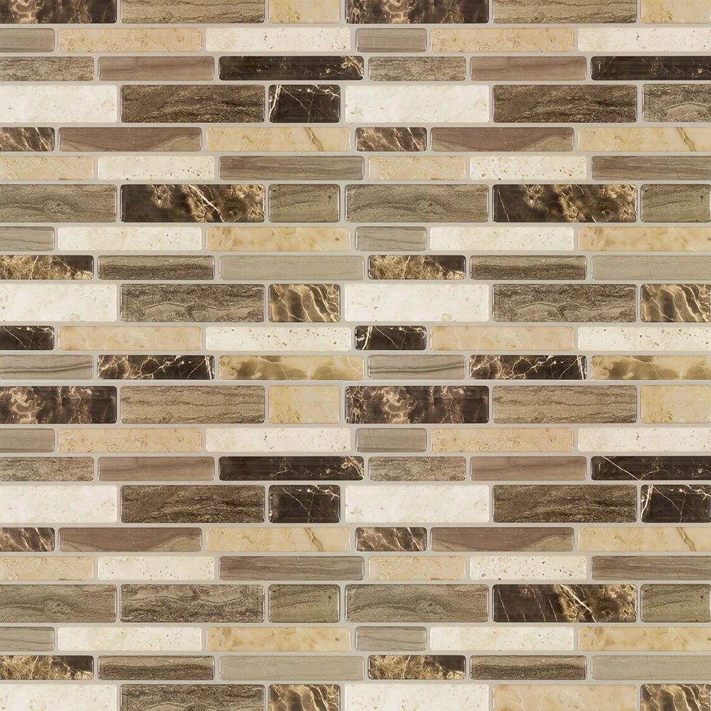 Peel&Stick Mosaics  10-In X 10-In Glossy Composite Linear Peel and Stick Wall Tile (0.65-Sq. Ft/ Piece)