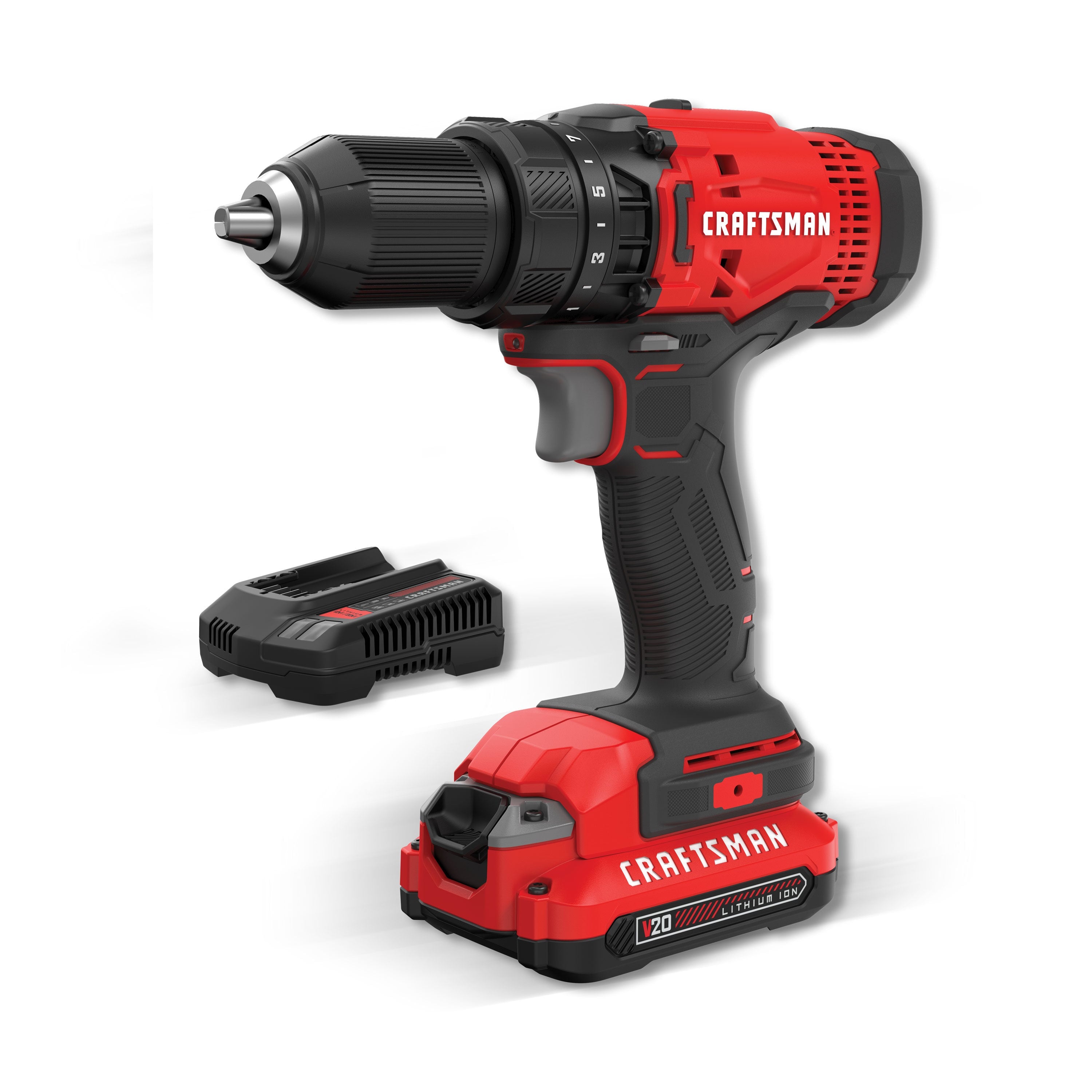 CRAFTSMAN  20-Volt Max 1/2-In Cordless Drill(1 Li-Ion Battery Included and Charger Included)
