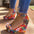 Women's Stylish Floral Wedge Sandals - Open Toe Platform Ankle Strap Footwear