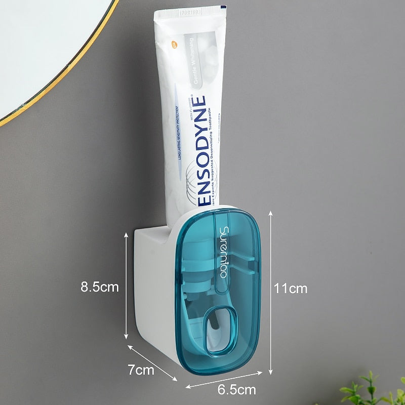 1 PCS Automatic Toothpaste Dispenser Bathroom Accessories Wall Mount Lazy Toothpaste Squeezer Toothbrush Holder Moorescarts