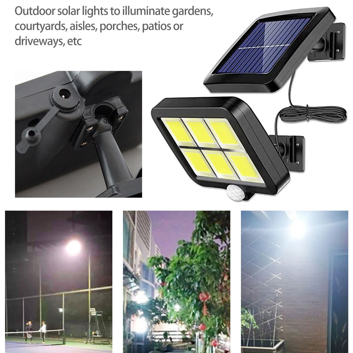 120COB Solar Street Light Motion Sensor Solar Light with 5m Extension Cord Indoor and Outdoor Lighting Wall Light Spotlight Moorescarts