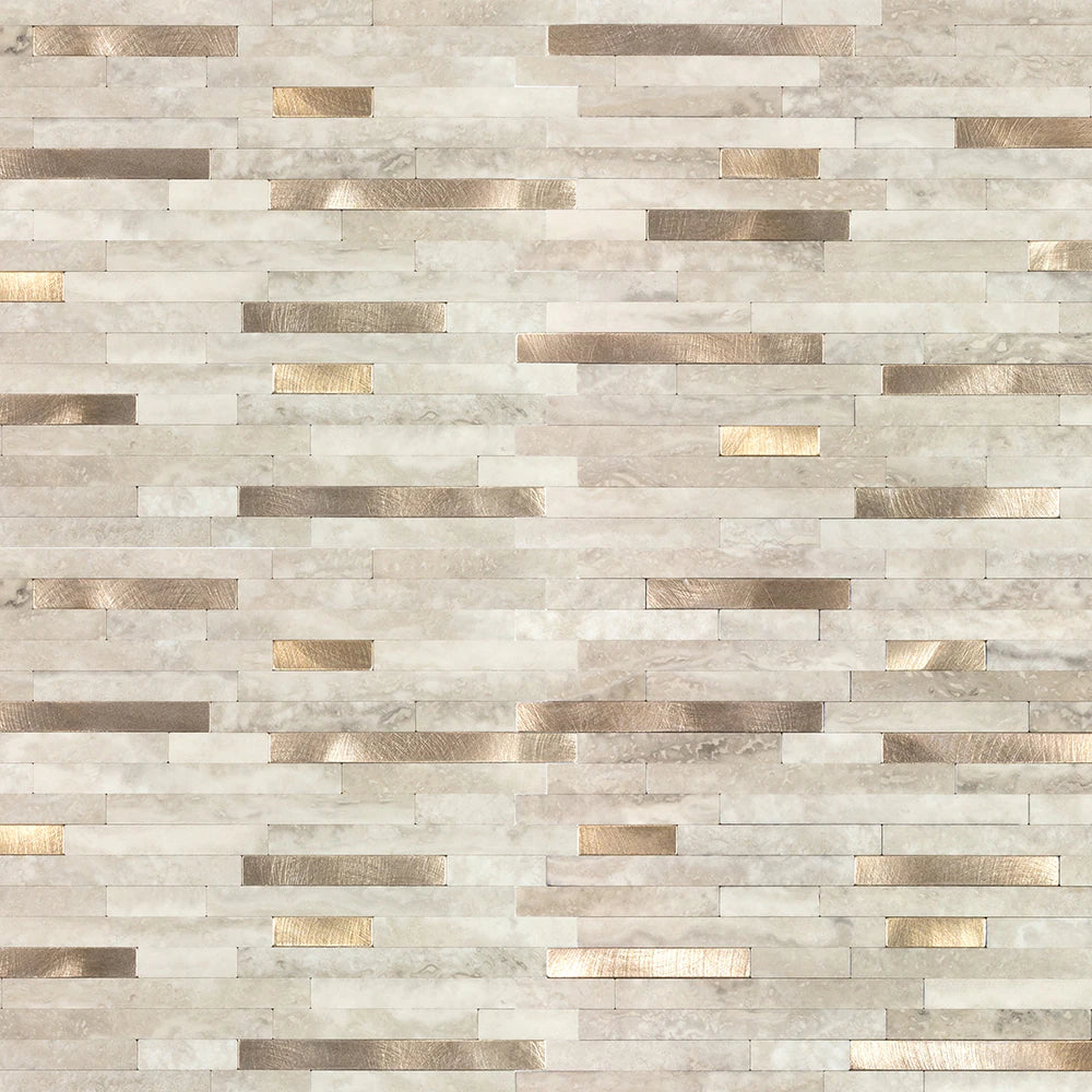 Peel&Stick Mosaics  11-In X 13-In Matte PVC Linear Stone Look Peel and Stick Wall Tile (0.827-Sq. Ft/ Piece)
