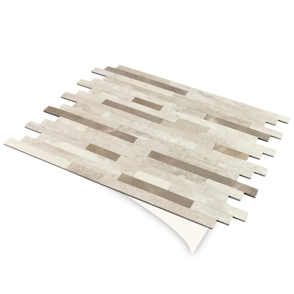 Peel&Stick Mosaics  11-In X 13-In Matte PVC Linear Stone Look Peel and Stick Wall Tile (0.827-Sq. Ft/ Piece)
