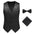 Mens Formal Wedding Paisley Waistcoat Bow Tie Set Jacquard Woven Suit Vest