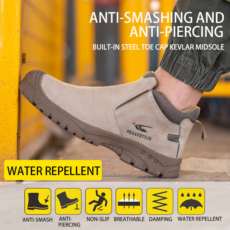 Safety Shoes Men Leather Ankle Boots Electric Welding Insulation Anti-smashing Anti-piercing Spring Summer Autumn Winter Outdoor