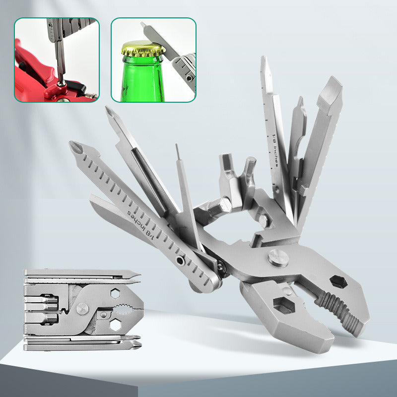 25 in 1 Multitool High Quality Folding Wire Cutter Plier with Screwdrivers;  Multifunctional wrench;  Steel Multi-tools; Multi-purpose pliers Moorescarts