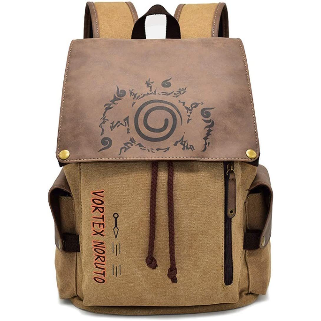 Afoxsos Japanese Anime Backpacks - Unisex Canvas Shoulder Bag for School and Office (10.6
