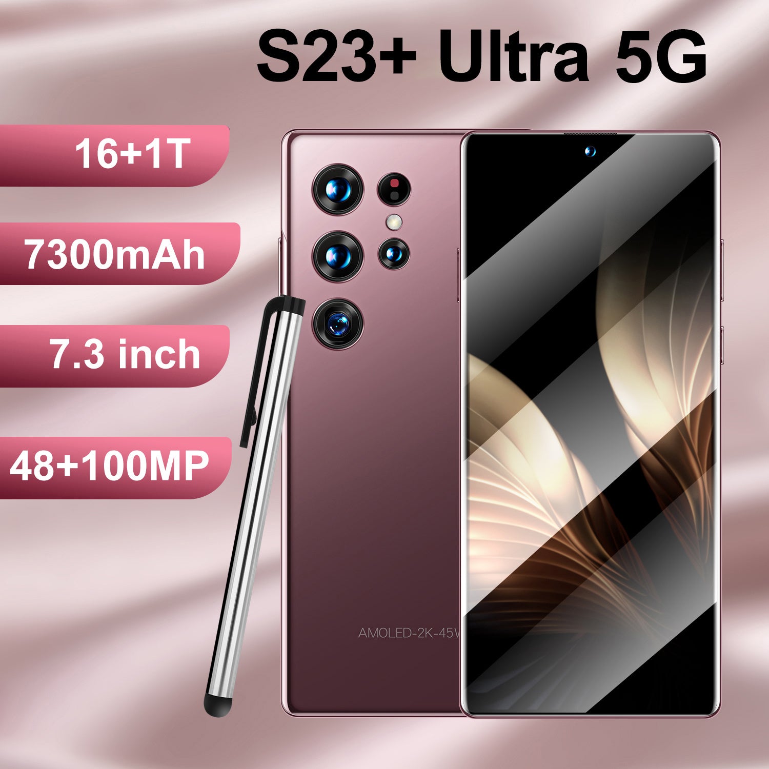 New Smart Cell Phone S23+ Ultra Dual Nano SIM Android Version Ready In Stock