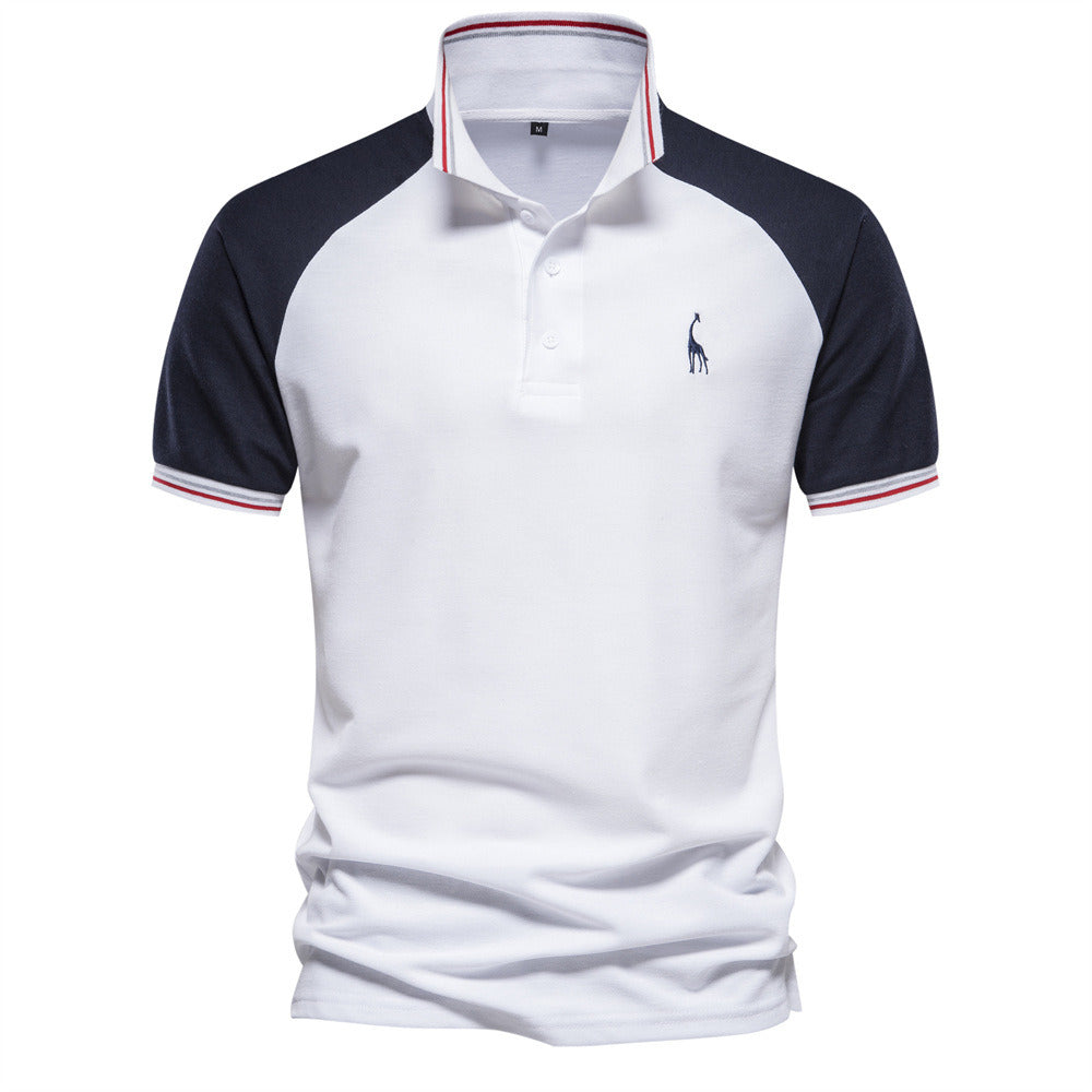 Men's Short Sleeve Solid Stretch Polo Shirt Causal Shirt