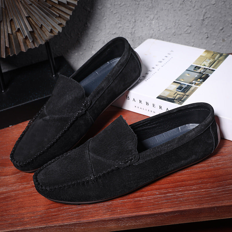 Genuine Leather Slip-On Men Shoes Black Red Brown Men Loafers Summer Party Wedding Dress Shoes Soft Sneakers Driving Moccasin