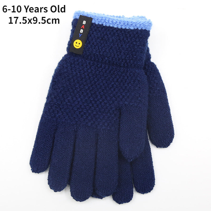 6-10 Years Old New Fashion Kids Thick Knitted Gloves Warm Winter Gloves Children Stretch Mittens Boy Girl Infant Accessories