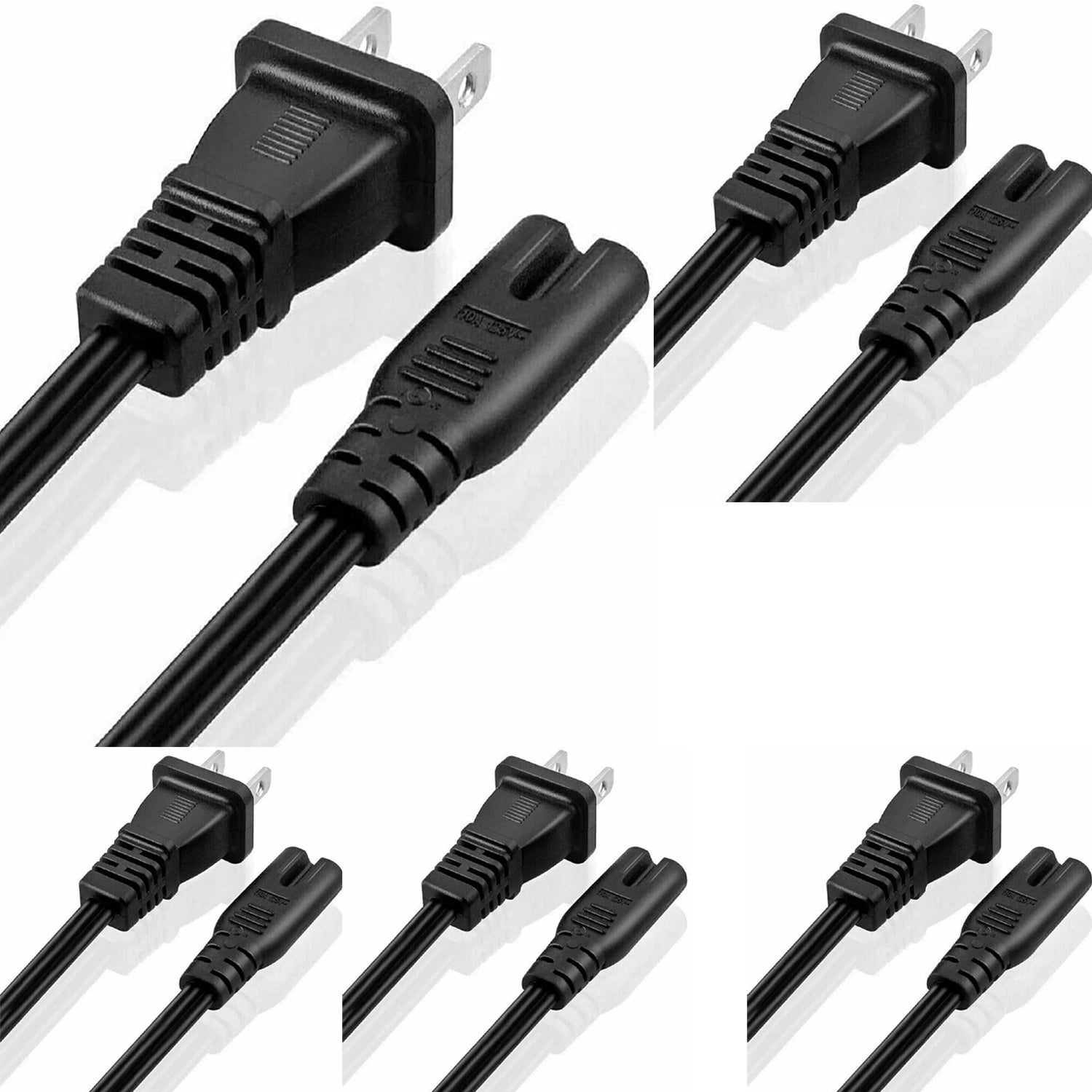 5Core Extra Long AC Wall Power Cord for Led LCD TV Vizio Samsung 12 Feet 2 Prong PP 1002