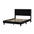Queen Size Tufted Upholstered Bed Frame Low Profile Velvet Bed Frame Platform with Raised Wingback Headboard/No Box Spring Required/Wood Slat Support/Black