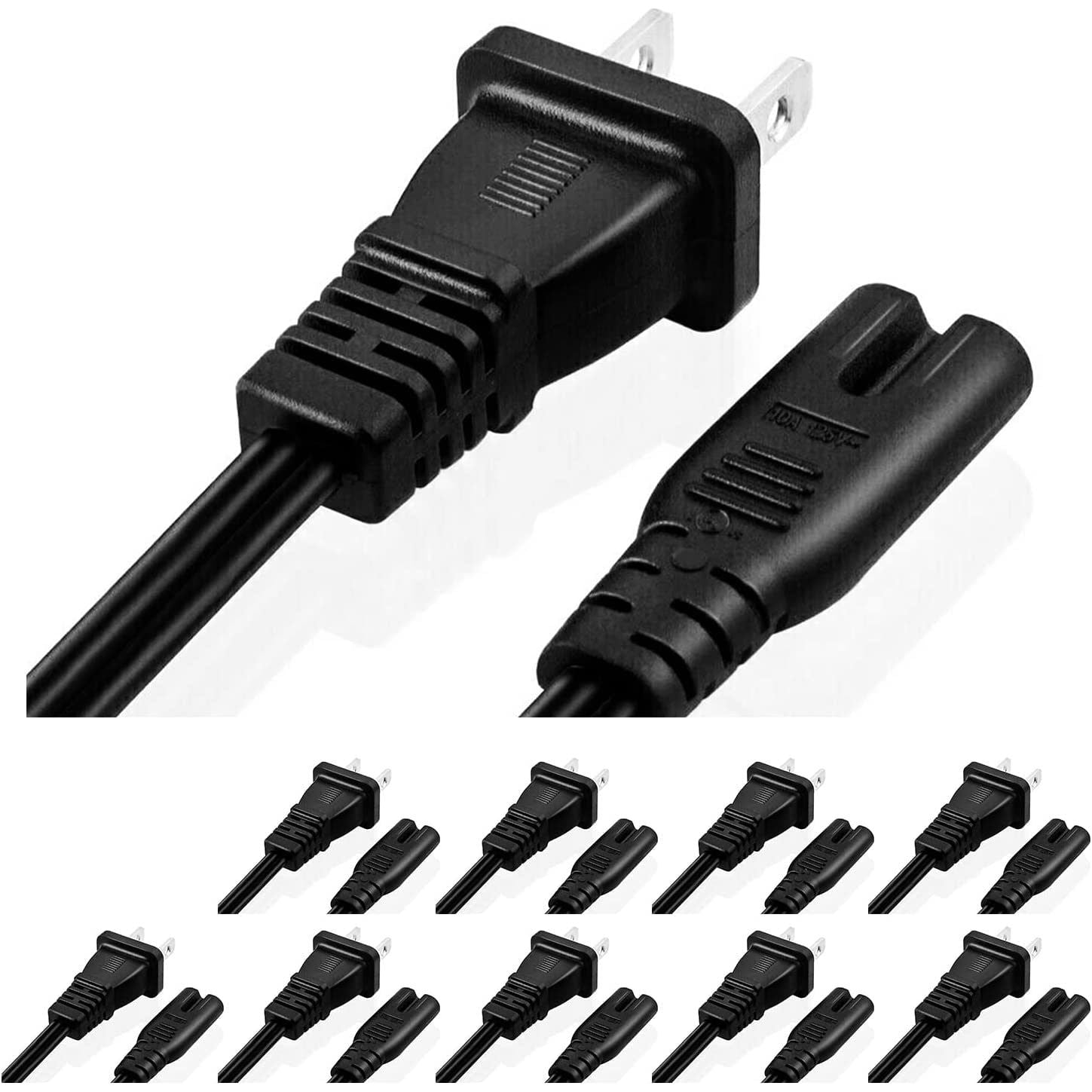 5Core Extra Long AC Wall Power Cord for Led LCD TV Vizio Samsung 12 Feet 2 Prong PP 1002
