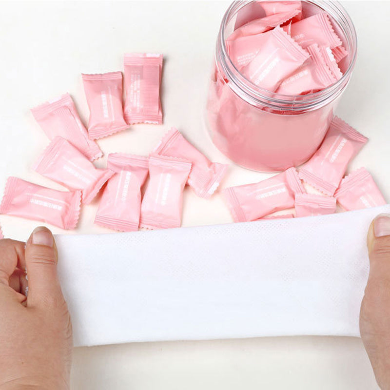 30pcs Compressed Travel Cotton Towel Magic Towel Portable Face Towel Soft Napkin Perfect Candy Tissue Water Wet Cleaning Wipe Moorescarts