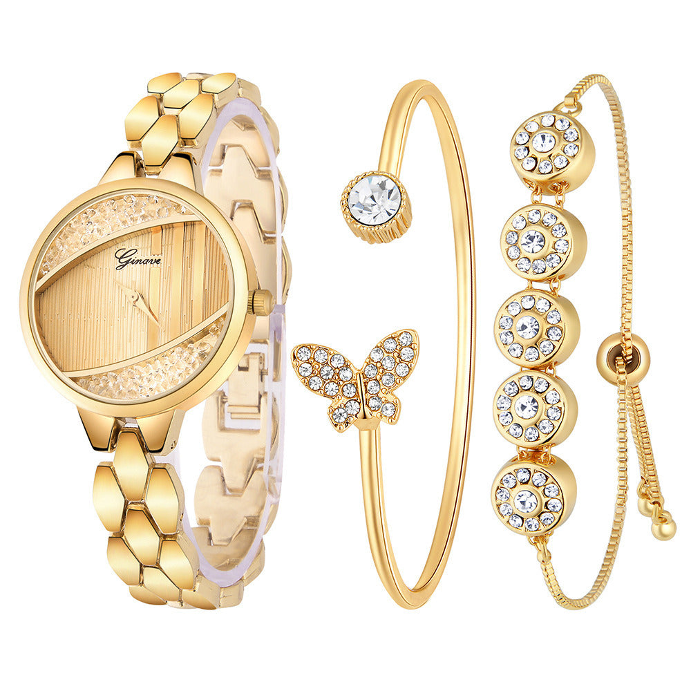 Ladies Luxury Diamond Watch Bracelet Bracelet Three Piece Set